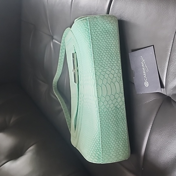 Cashhimi python handbag  Green. NEW - Picture 5 of 7